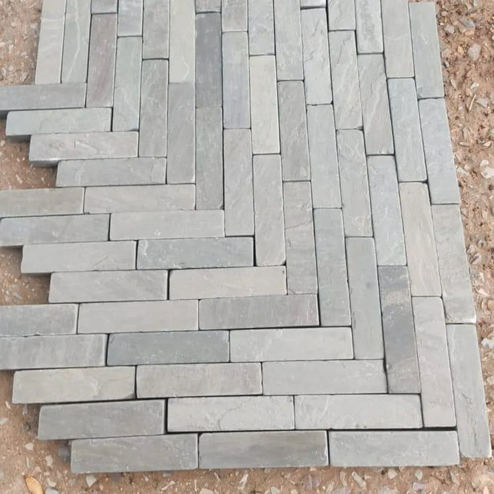 Kandla grey Indian sandstone tumbled pavers