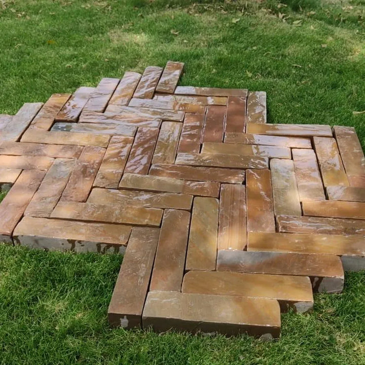Raj Green Indian Sandstone Tumbled Pavers