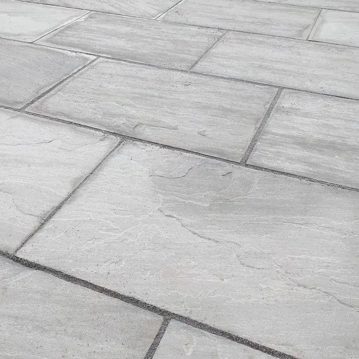 Kandla grey Indian sandstone paving slabs