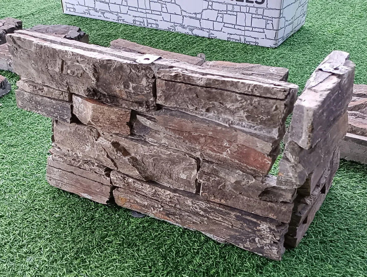 Stone Cladding Corner Design Multicolour Slate Stone Cladding Z Tiles Clad Panels | Paving Slabs UK